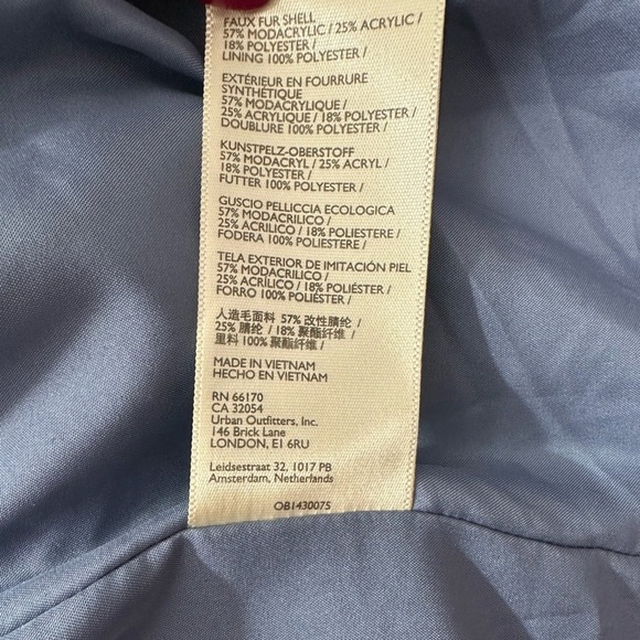 Free People Renata Fur Coat Jacket Blue Oversized Taylor Swift Size XS Blue - Picture 13 of 15